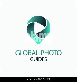 photo locator camera logo template design Stock Vector