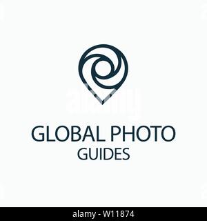 photo locator camera logo template design Stock Vector