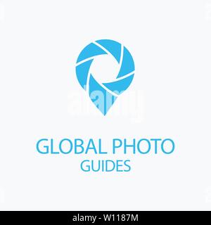 photo locator camera logo template design Stock Vector