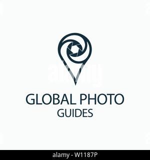 photo locator camera logo template design Stock Vector
