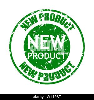 New product rubber stamp texture. Increase sales. Release product, scratched grungy print watermark. Vector illustration Stock Vector