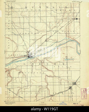 USGS TOPO Map Illinois IL Morris 309765 1892 62500 Restoration Stock Photo
