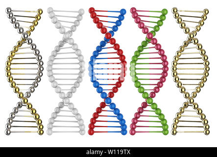 3d rendering set of dna helix structures isolated Stock Photo - Alamy