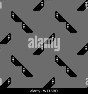 Black Pixel Sunglasses Seamless Pattern Stock Vector