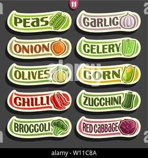 Vector labels for Vegetables Stock Vector