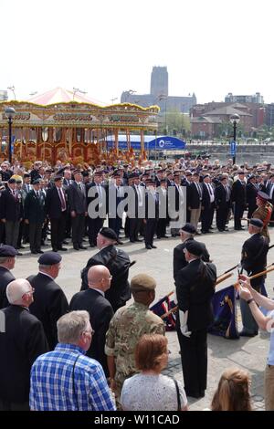 Liverpool, UK, 29th June 2019. Veterans and members of the British Armed Forces commemorate the 2019 Armed Forces Day. Credit: Ken Biggs/Alamy Live News. Stock Photo