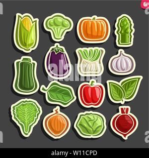 Vector icons of Vegetables Stock Vector