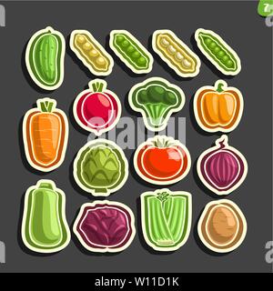 Vector icons of Vegetables Stock Vector