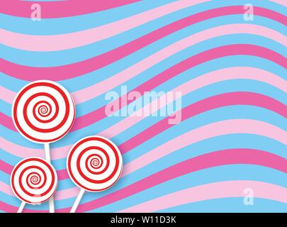 Colorful candy design with striped lollipops. Stock Vector