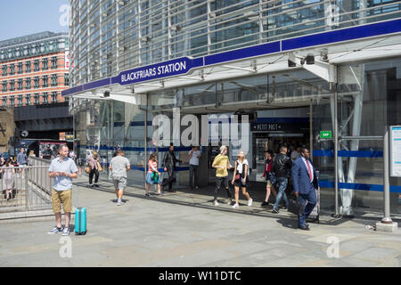Blackfriars Station, Queen Victoria Street, London, UK Stock Photo