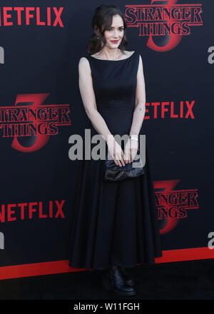 SANTA MONICA, LOS ANGELES, CALIFORNIA, USA - JUNE 28: Actress Winona Ryder arrives at the World Premiere Of Netflix's 'Stranger Things' Season 3 held at Santa Monica High School on June 28, 2019 in Santa Monica, Los Angeles, California, United States. (Photo by Xavier Collin/Image Press Agency) Stock Photo