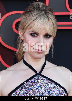 SANTA MONICA, LOS ANGELES, CALIFORNIA, USA - JUNE 28: Actress Cara Buono arrives at the World Premiere Of Netflix's 'Stranger Things' Season 3 held at Santa Monica High School on June 28, 2019 in Santa Monica, Los Angeles, California, United States. (Photo by Xavier Collin/Image Press Agency) Stock Photo