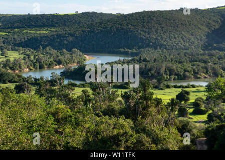 View over the Kariega River, Sibuya Game Reserve, South Africa Stock Photo