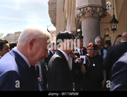 Krakow. Cracow. Poland. The visit of Japanese Crown Prince Fumihito and his wife. Stock Photo