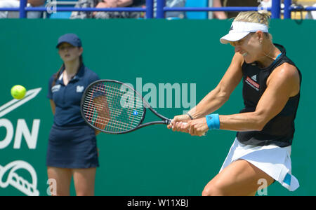 Angelique Kerber (Ger) loslosing in the final of the Nature Valley International tennis at Devonshire Park, Eastbourne, UK. 29th June, 2019. Stock Photo