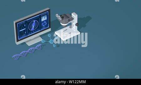 biology, genetics, chemistry concept animation. new technologies, isometric  view (3d render Stock Photo - Alamy