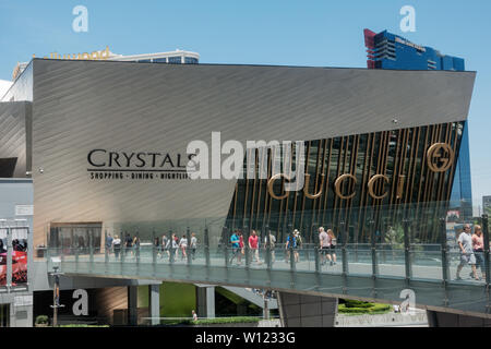Las Vegas,AZ/USA - 6.27.2019:The Shops at Crystals, a luxury-goods shopping mall; In April 2016, Invesco and Simon Property Group purchased Crystals f Stock Photo