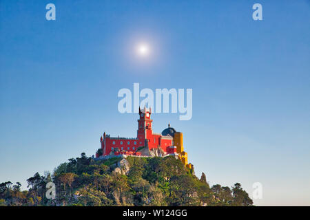 Scenic colorful Pena Palace in Sintra, Portugal Stock Photo