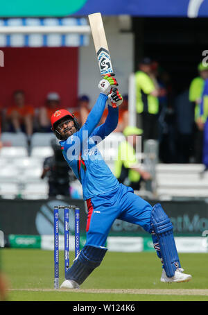 Edgbaston, Leeds, UK. 29th June, 2019. ICC World Cup Cricket, Pakistan versus Afghanistan; Rashid Khan of Afghanistan hits out and is caught in the deep off the bowling of Shaheen Afridi Credit: Action Plus Sports/Alamy Live News Stock Photo