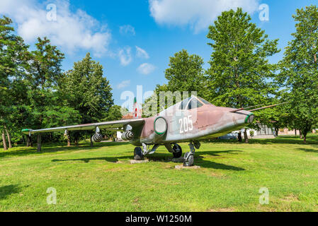 Plane in museum of aviation in Graf Ignatievo airport, Bulgaria Stock Photo