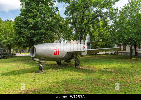 Yakovlev Yak-23 plane in museum of aviation in Graf Ignatievo airport, Bulgaria Stock Photo