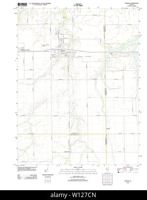 USGS TOPO Map Illinois IL Pawnee 20120816 TM Restoration Stock Photo