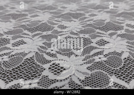 Beautiful close up of lace fabric with textile texture background Stock Photo