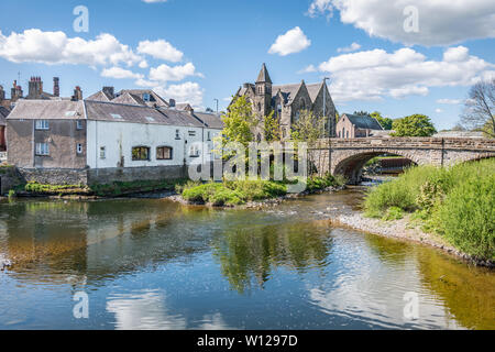 Teviot River, Hawick, Scotland Stock Photo