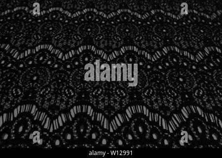 Elegant close up of black fabric with textile texture background Stock Photo