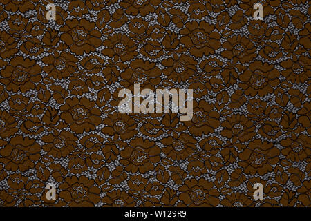 Elegant brown fabric with floral pattern background Stock Photo