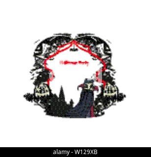 Vampire Night Halloween Card, decorative frame Stock Vector