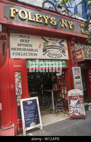 Foley’s NY Pub & Restaurant is a top baseball bar in New York and is widely regarded as one of the best sports bars in the country. It is also the home of the Irish American Baseball Hall of Fame. Stock Photo