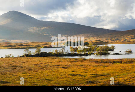 Lochan Na H-Achlaise and Rannoch Moor in Glen Coe Stock Photo