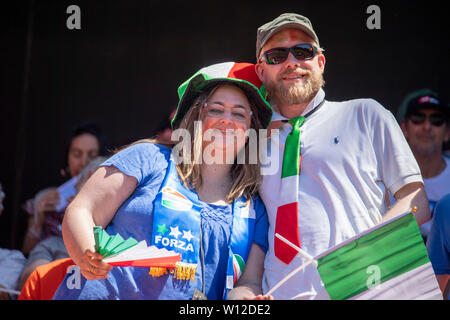 Valenciennes, France. 29th June, 2019. Supporters (Italy) during the FIFA Women's World Cup France 2019 Quarter-final match between Italy 0-2 Netherlands at Hainaut Stadium in Valenciennes, France, June29, 2019. Credit: Maurizio Borsari/AFLO/Alamy Live News Stock Photo