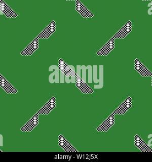 Black Pixel Sunglasses Seamless Pattern Stock Vector