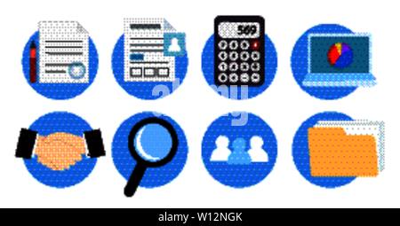 Vector Icons for website design accounting services Stock Vector