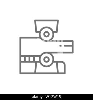 Metal plate rolling machine, metalworking line icon. Stock Vector