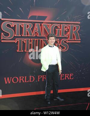 Gaten Matarazzo attends the 'Stranger Things' Season 3 World Premiere at Santa Monica High School Barnum Hall in Santa Monica, California, USA, on 29 June 2019. | usage worldwide Stock Photo