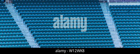 Rows of Many Green Seats in a stadium Stock Photo