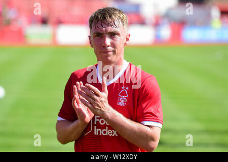 Ben Osborn of Nottingham Forest during the Pre-season Friendly match between Alfreton Town and Nottingham Forest at North Street, Alfreton on Saturday 29th June 2019. Stock Photo