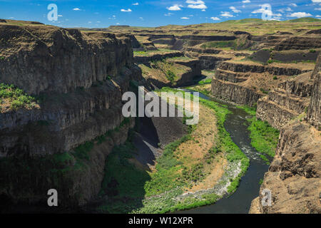 palouse river in a canyon below palouse falls near washtucna, washington Stock Photo