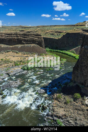 cascades on the palouse river in a canyon above palouse falls near washtucna, washington Stock Photo