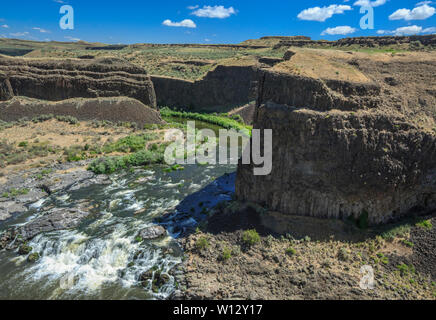 cascades on the palouse river in a canyon above palouse falls near washtucna, washington Stock Photo