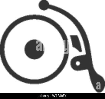 Bicycle bell icon in single color. Transportation sport cycling ride ring sign sound Stock Vector