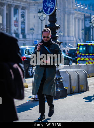 PARIS, France- February 27 2019: Men on the street during the Paris Fashion Week. (Photo by Mauro Del Signore / Pacific Press) Stock Photo