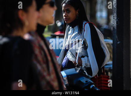 Paris, France. 28th Feb, 2019. Jan-Michael Quammie on the street during the Paris Fashion Week. Credit: Mauro Del Signore/Pacific Press/Alamy Live News Stock Photo