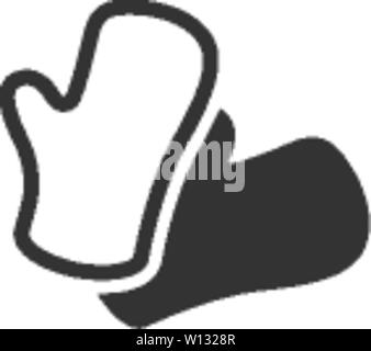 Cooking glove icon in single color. Kitchen pot oven holder hand Stock Vector