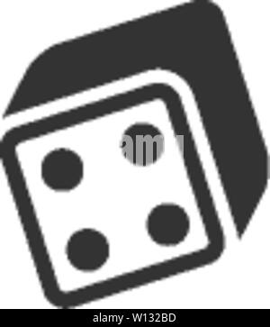 Dice icon in single color. Leisure game gambling playing chance opportunity Stock Vector