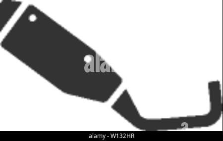 Motorcycle exhaust icon in single color. Automotive transportation parts machine repair Stock Vector