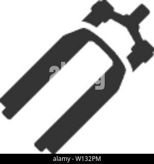 Bicycle suspension fork icon in single color. Sport transportation spare part steering wheel Stock Vector